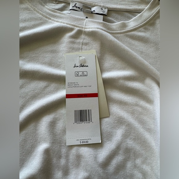 SAM EDELMAN Layla white long sleeve poplin cuff top 🤍 - Picture 10 of 12